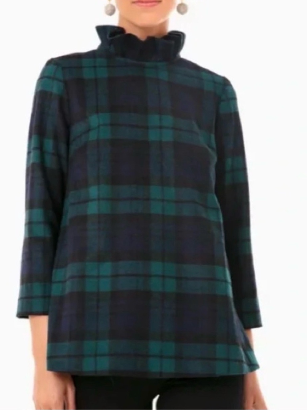 Tuckernuck Green and Blue Plaid Sweater, Size M, Wool Blend, Holiday